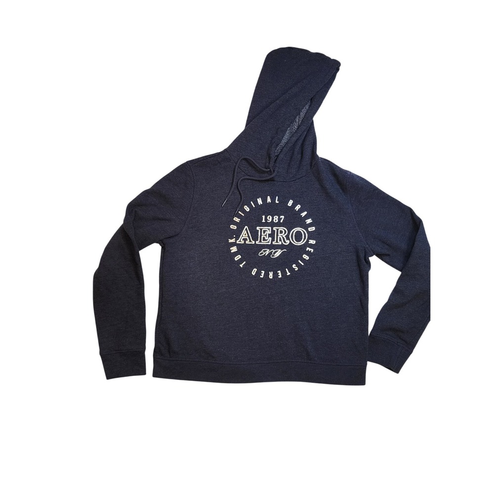 Aeropostale Teen L / Women M Navy Blue Hoodie AERO 1987 Y2K streetwear casual